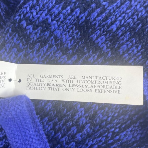 Karen Lessly Cardigan Sweater Womens 2X Blue Black New - Picture 10 of 10